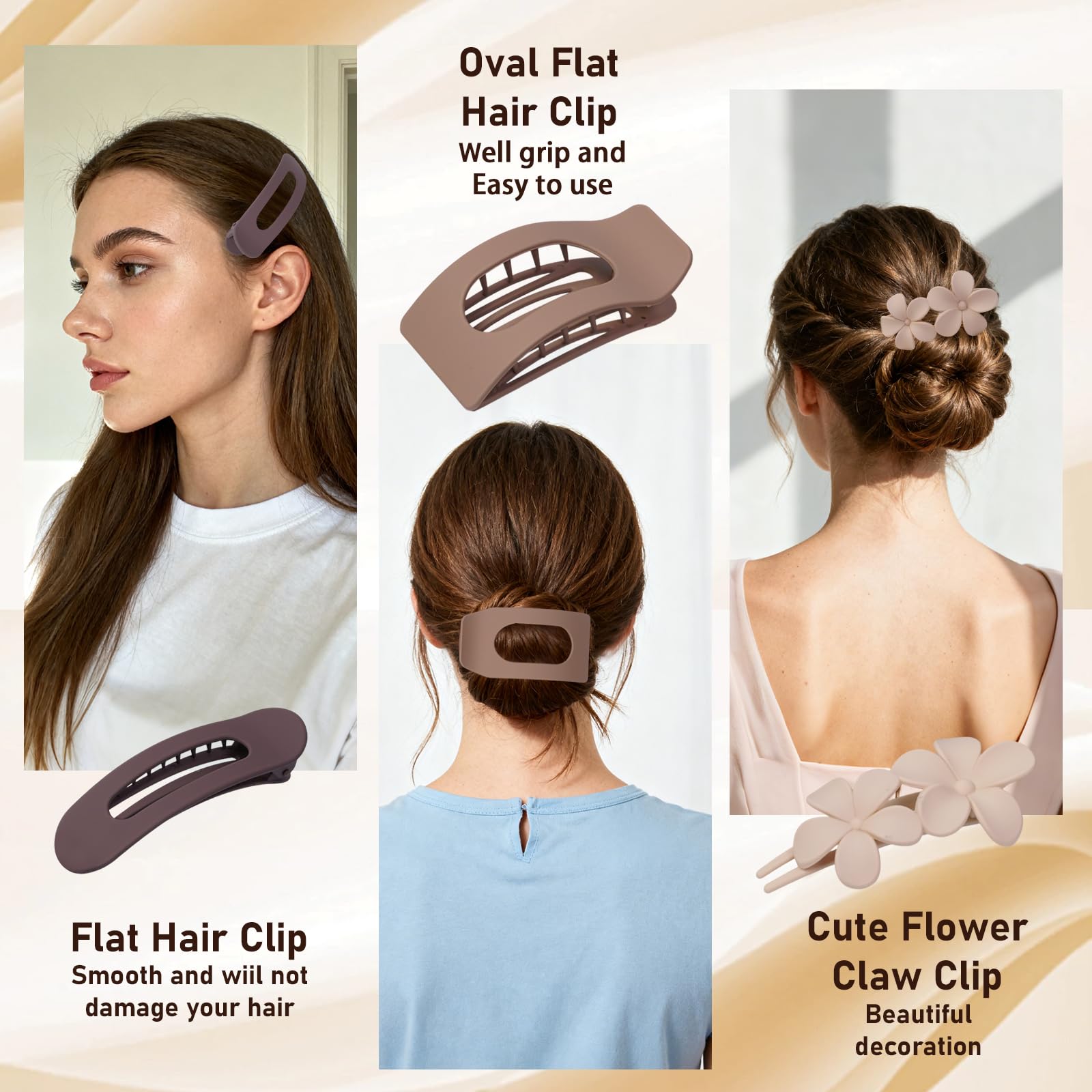 HQ-SITE pack 12 clips ofrece variedad versátil para peinados rápidos.