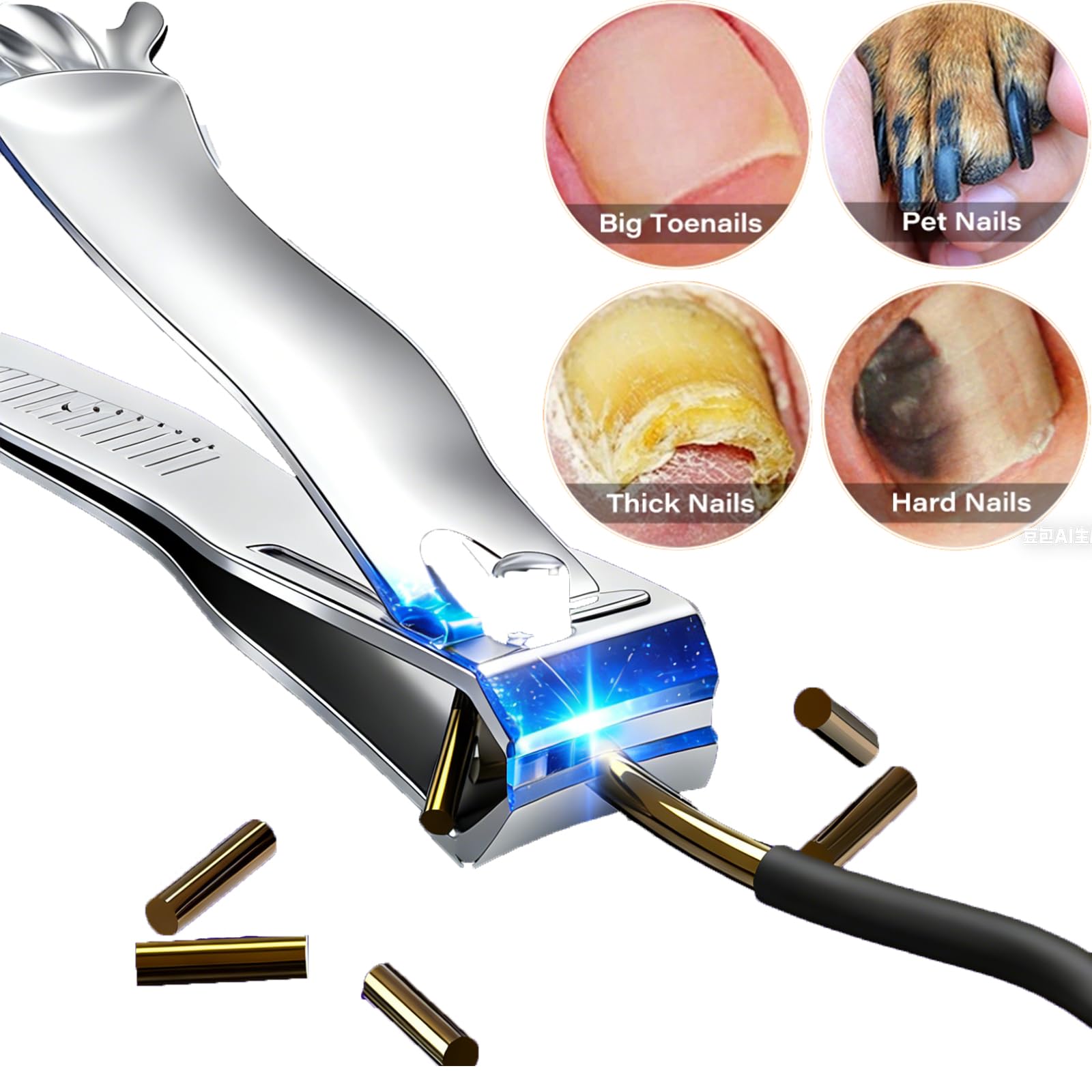 HQBINFEN corta uñas con hoja curva para uñas, control cómodo.