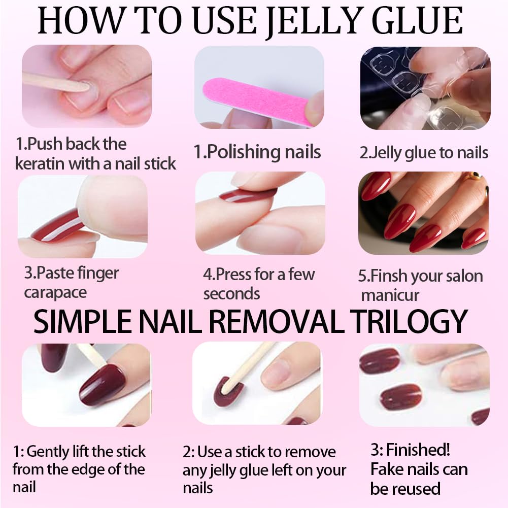 Hrnsnails juego de 30 piezas de uñas falsas para cambios de estilo