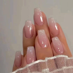 Hrnsnails uñas en forma ataúd ombré glitter para look inmediato