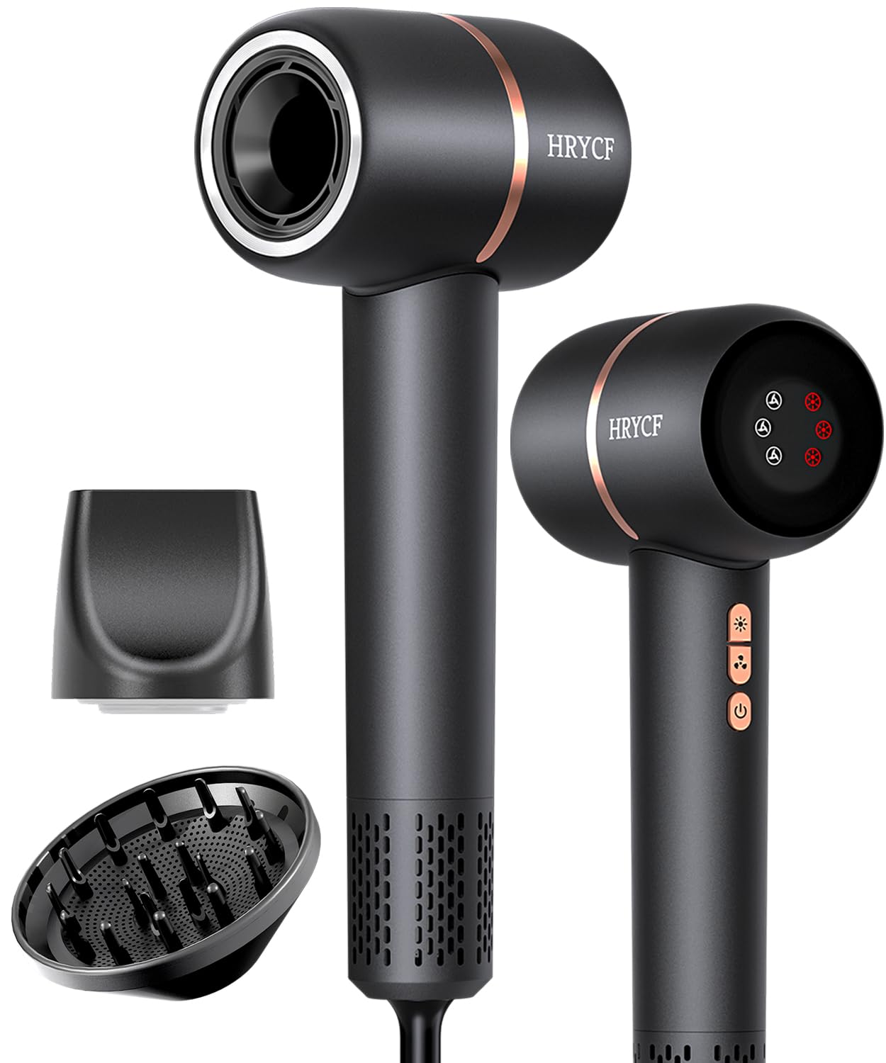 HRYCF secador iónico con motor sin escobillas, secado rápido para todo tipo de cabello