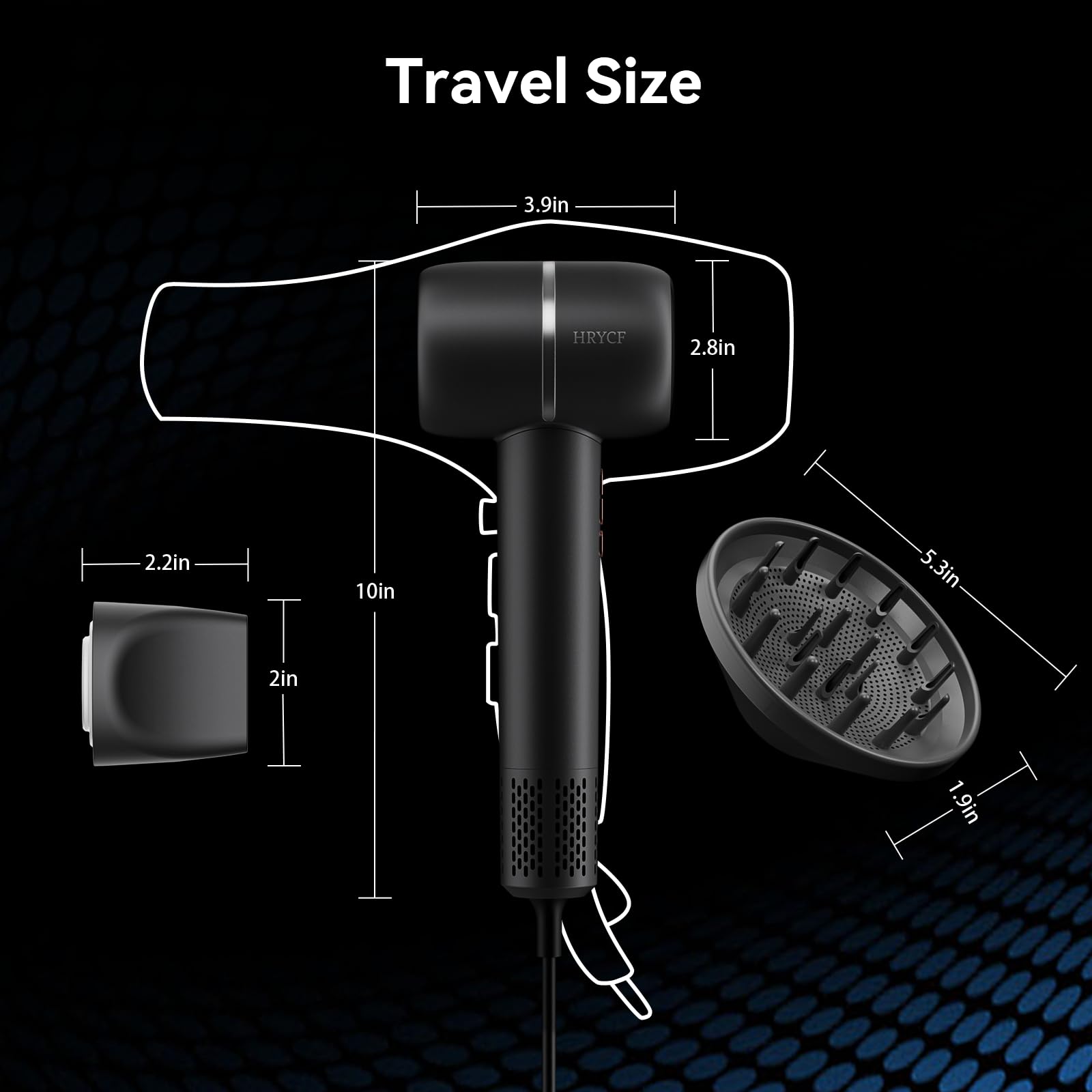 HRYCF secador ionico ideal para casa y viaje