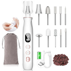 HSKAI nail drill kit with LED display enables precise at-home manicures.