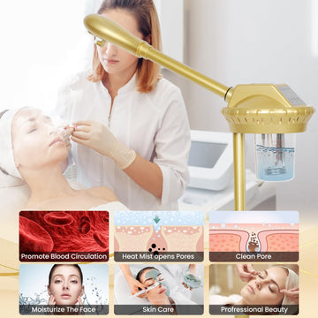 Vaporizador facial HSONBIUTY, cubeta de 650 ml para uso continuo.