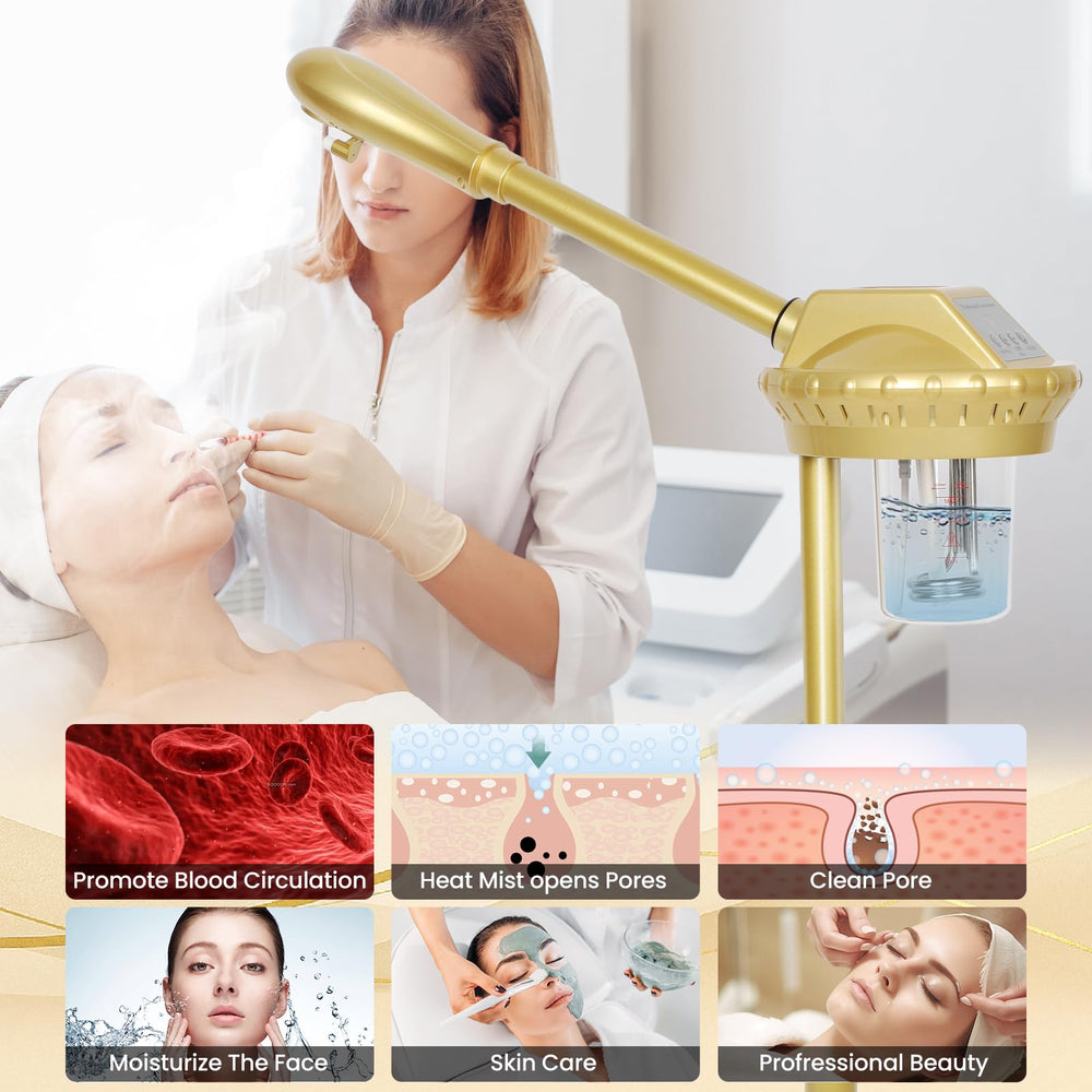 Vaporizador facial HSONBIUTY, cubeta de 650 ml para uso continuo.