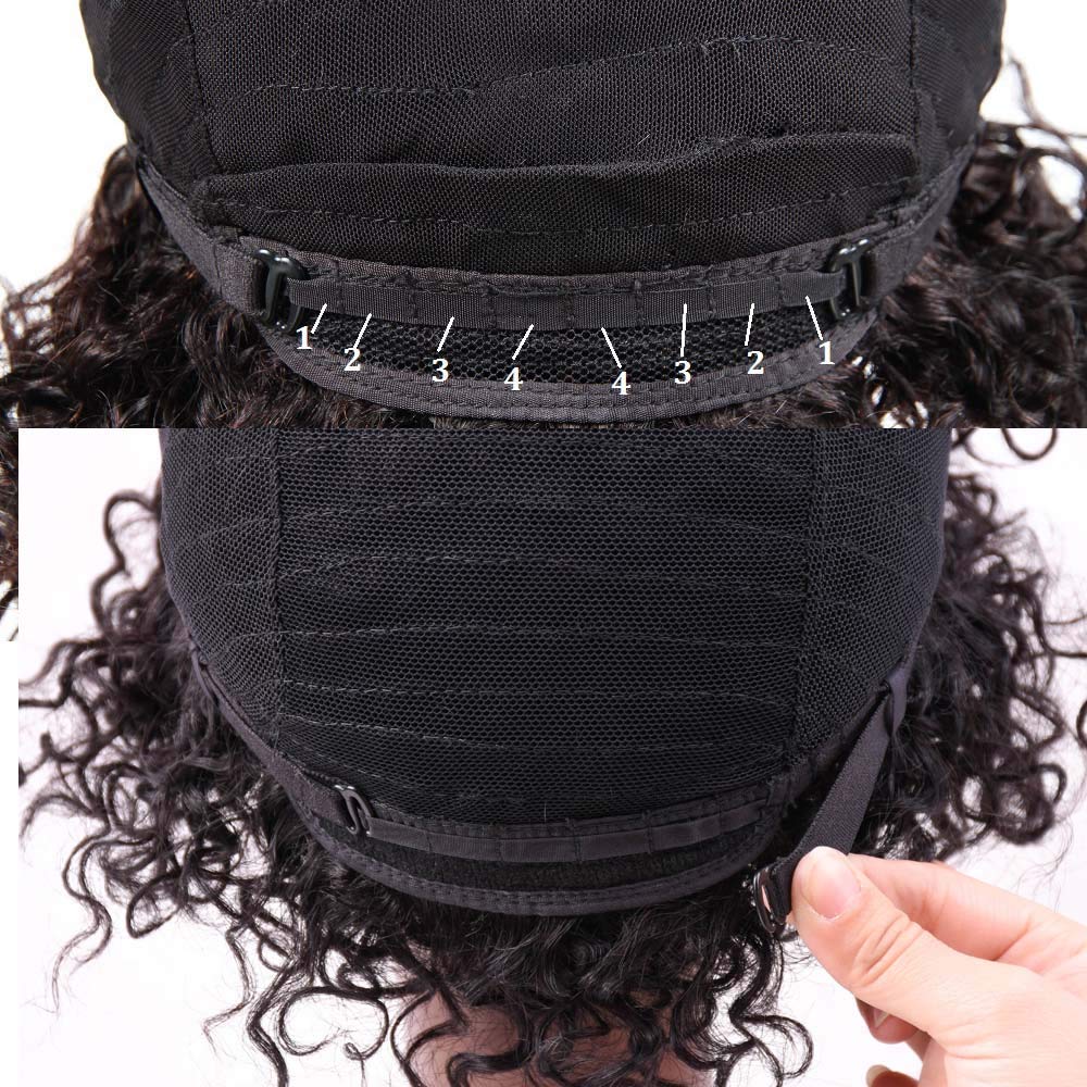 Peluca HUA 10 pulgadas, rizos que mantienen forma con poco peinado.