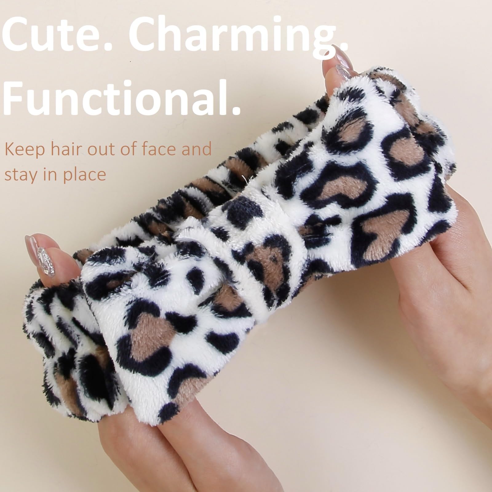 Huachi accesorio para limpieza del rostro, leopardo chic, uso diario recomendado.