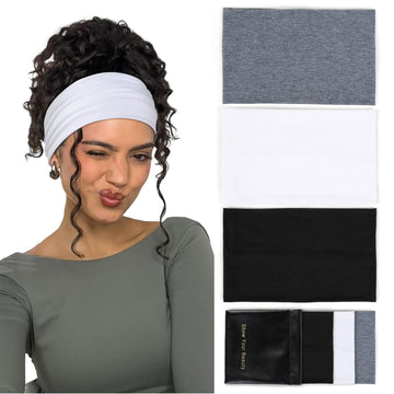 Huachi banda para cabello ancha bohemia, mantiene el cabello recogido durante el entrenamiento
