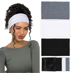Huachi banda para cabello ancha bohemia, mantiene el cabello recogido durante el entrenamiento