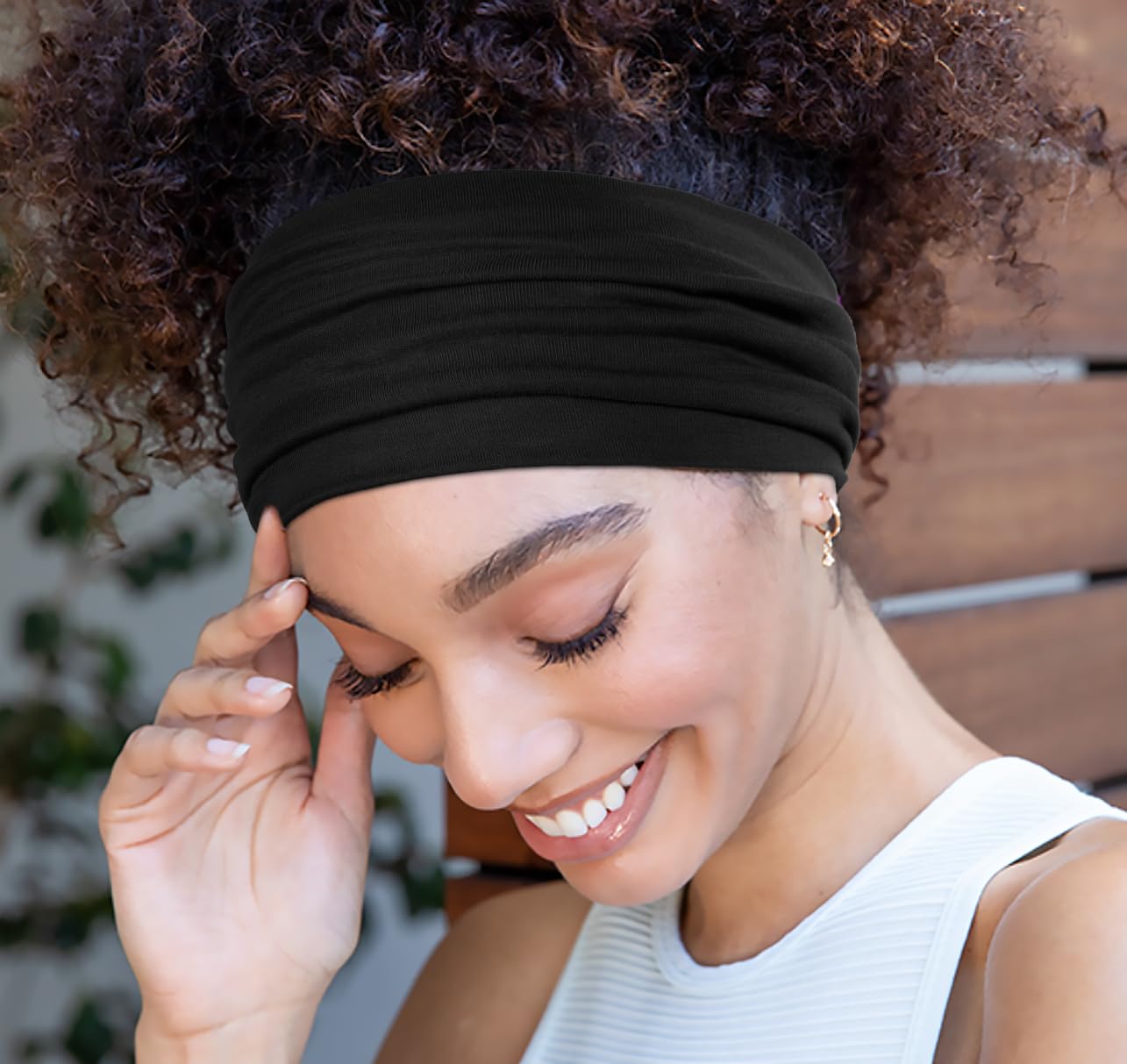 Huachi banda para cabello ancha bohemia, diseño antideslizante para correr
