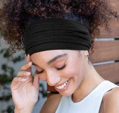 Huachi banda para cabello ancha bohemia, diseño antideslizante para correr