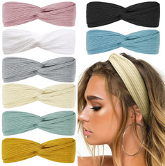 Huachi banda para la cabeza estilo bohemio con nudo retorcido: mantiene el cabello fuera del rostro.
