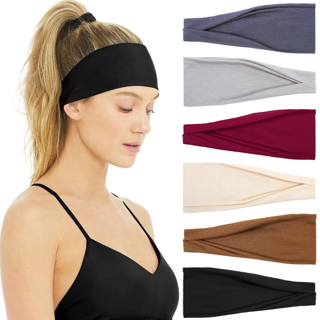 Huachi cinta para cabello antideslizante para mujer, ideal para entrenamientos.