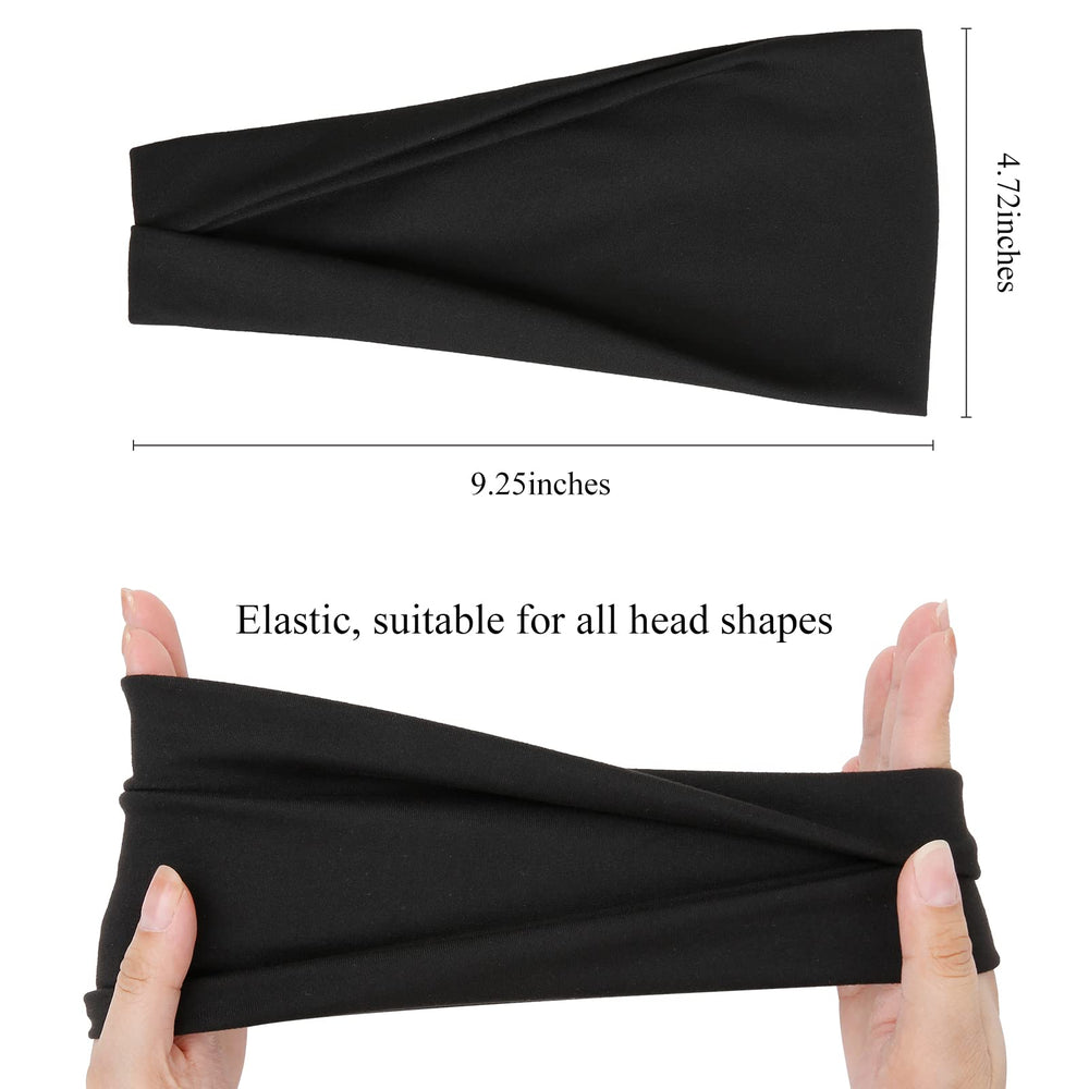Huachi cinta para el cabello negra suave, transpirable para sudor durante entreno