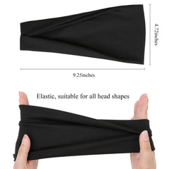 Huachi cinta para el cabello negra suave, transpirable para sudor durante entreno