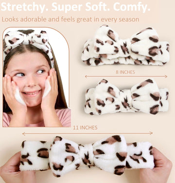 Huachi cinta para maquillaje, leopardo blanco, accesorio versátil para belleza.