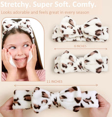 Huachi cinta para maquillaje, leopardo blanco, accesorio versátil para belleza.