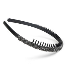Diadema Huachi de cristal gris con dientes, perfecto para uso diario
