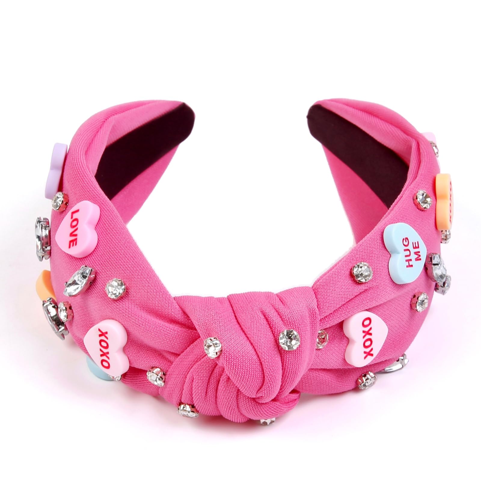Huachi diadema San Valentín, corazones con mensajes de amor, accesorio llamativo para regalos.