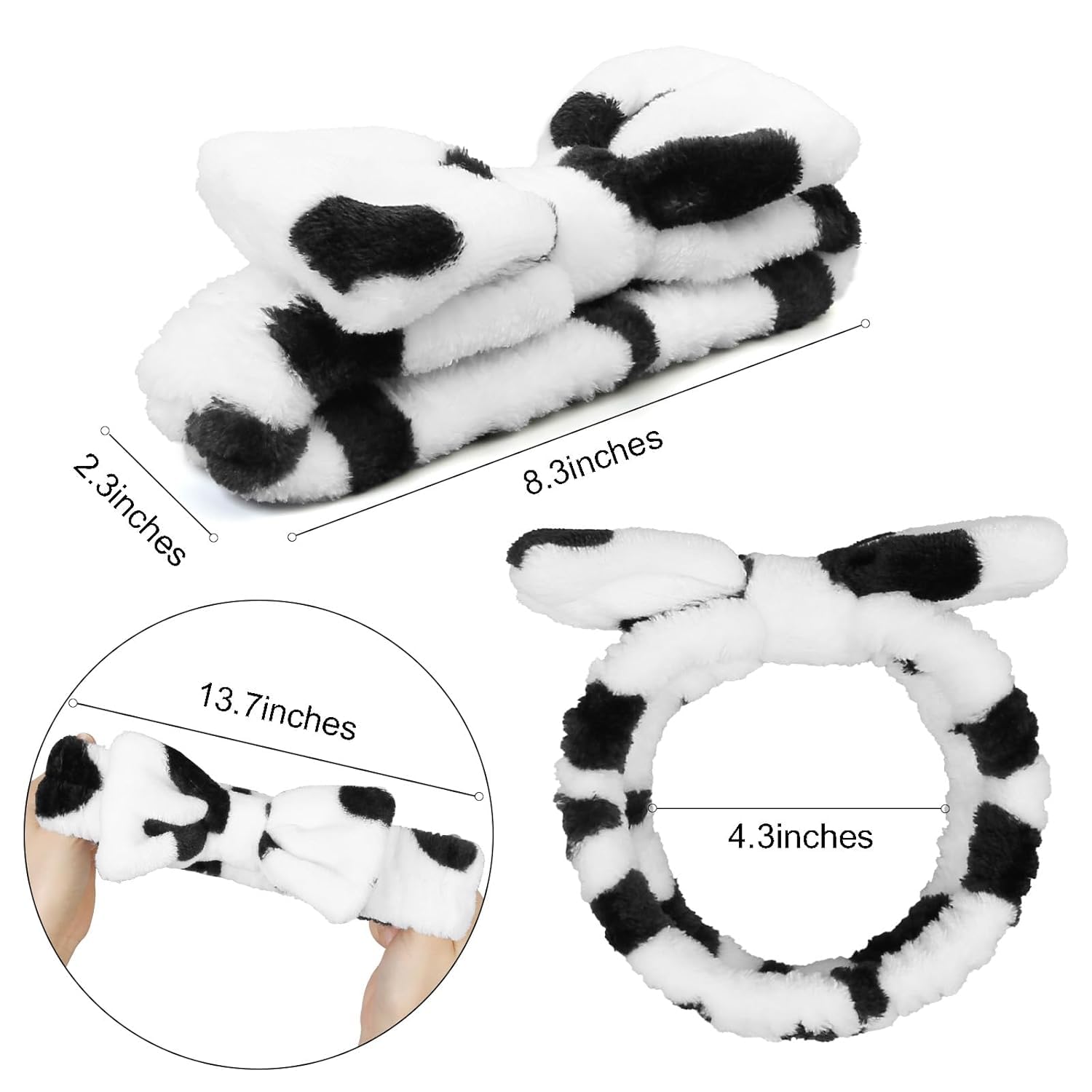 Huachi headbands para maquillaje, mantiene recogido el cabello durante la aplicación de cosméticos.