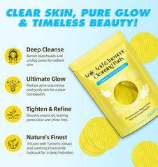 Disco limpieza facial HUALIJIA con curcuma y ácido kojico para piel renovada.