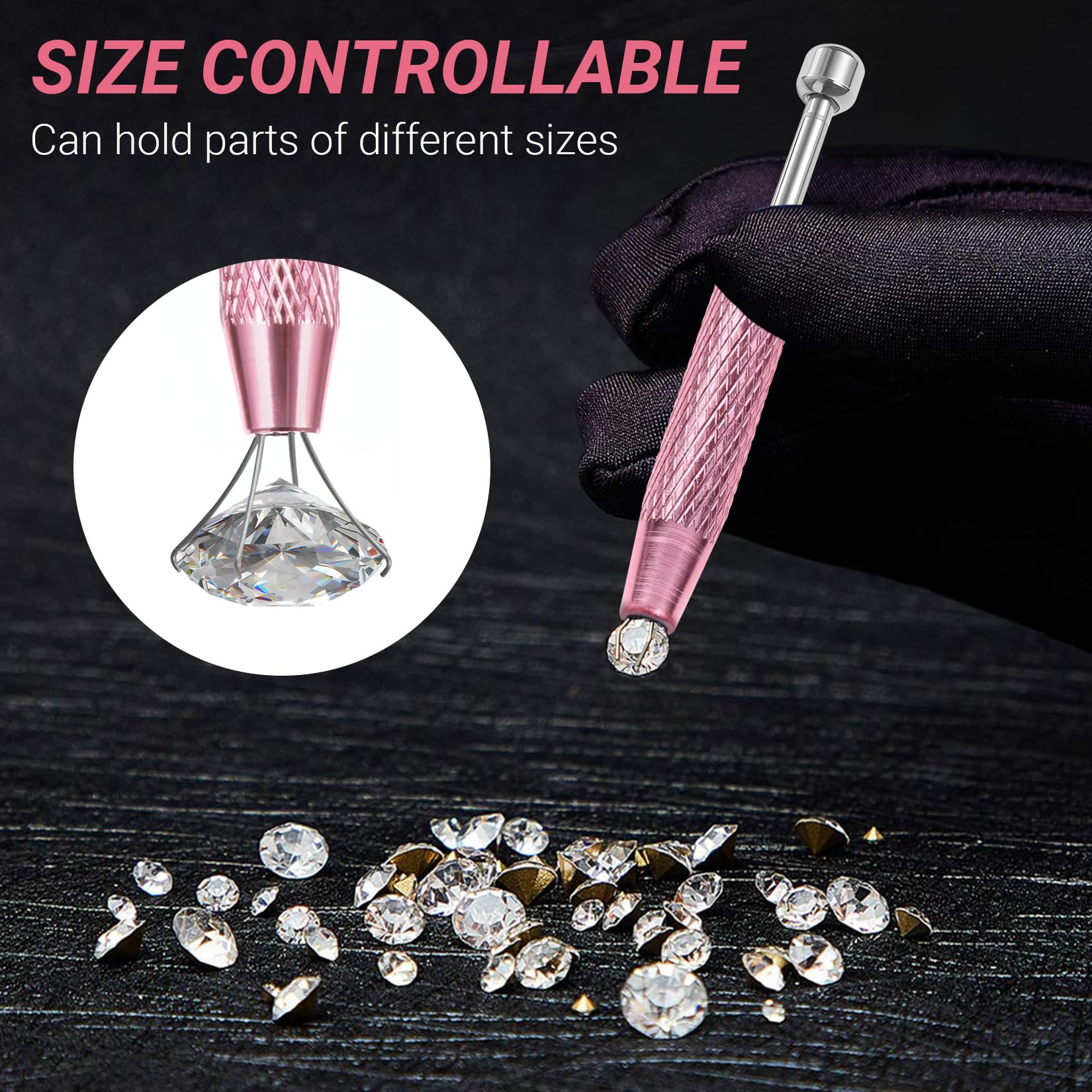 Pinza de joyería Hualleko, herramienta ligera para colocación de perlas y accesorios.