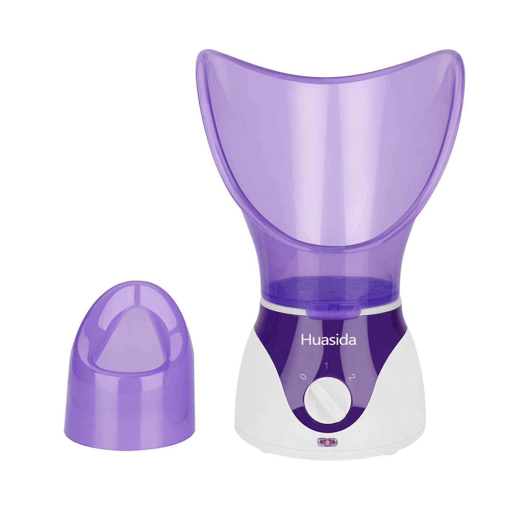 Vaporizador facial huasida morado listo para uso diario y cuidado de la piel.
