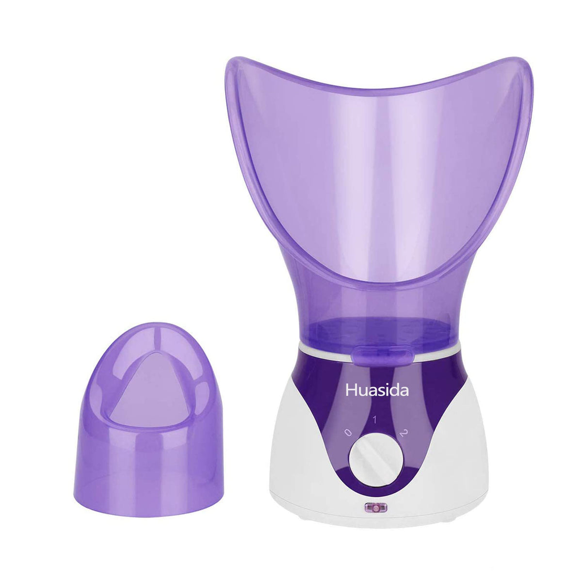 Vaporizador facial huasida morado listo para uso diario y cuidado de la piel.