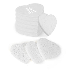 HUAXIN Biotechnology esponjas faciales en forma de corazón, 50 unidades para exfoliar suave
