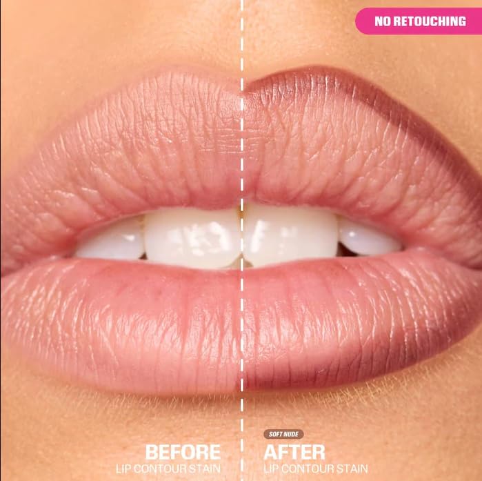 Huda Contour Lèvres Teinte beige-nude – finition matte naturelle et longue tenue.