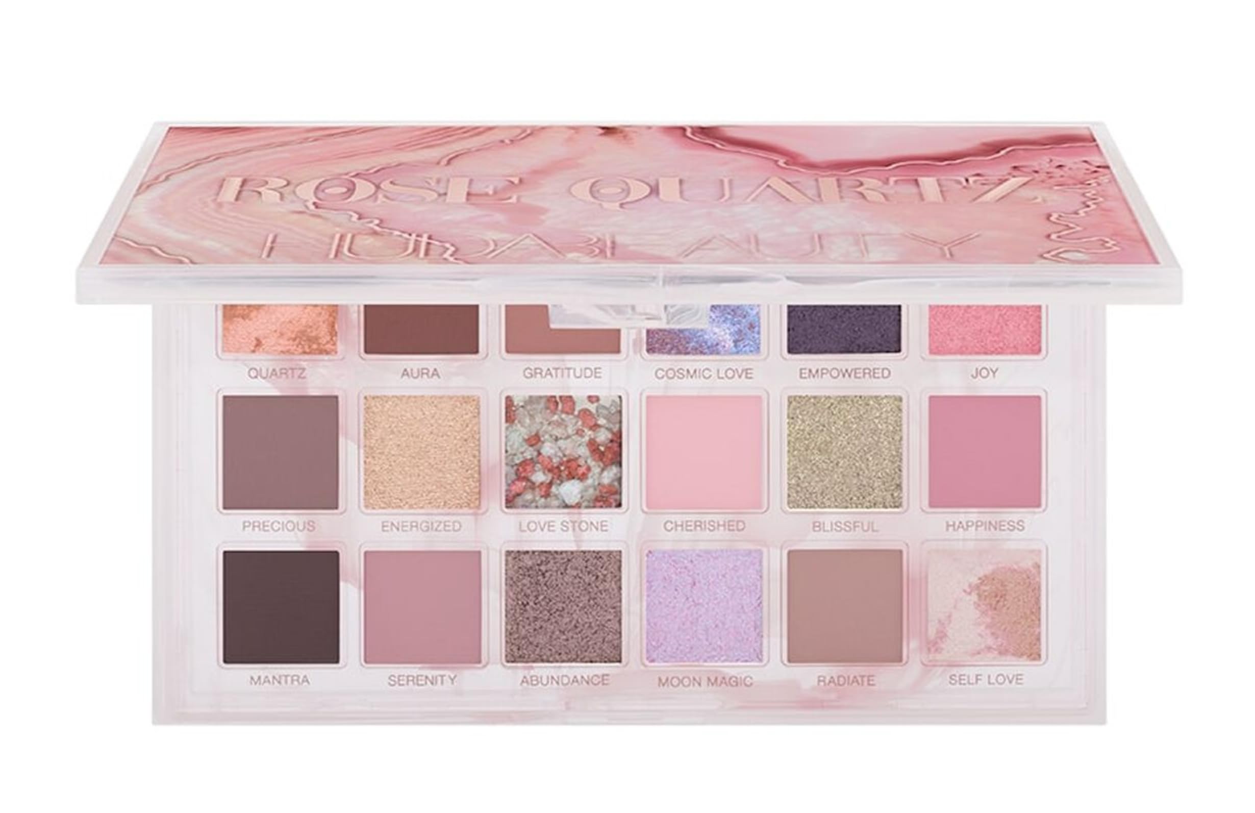 Huda Cuarzo Rosa: paleta de 18 sombras para looks variados