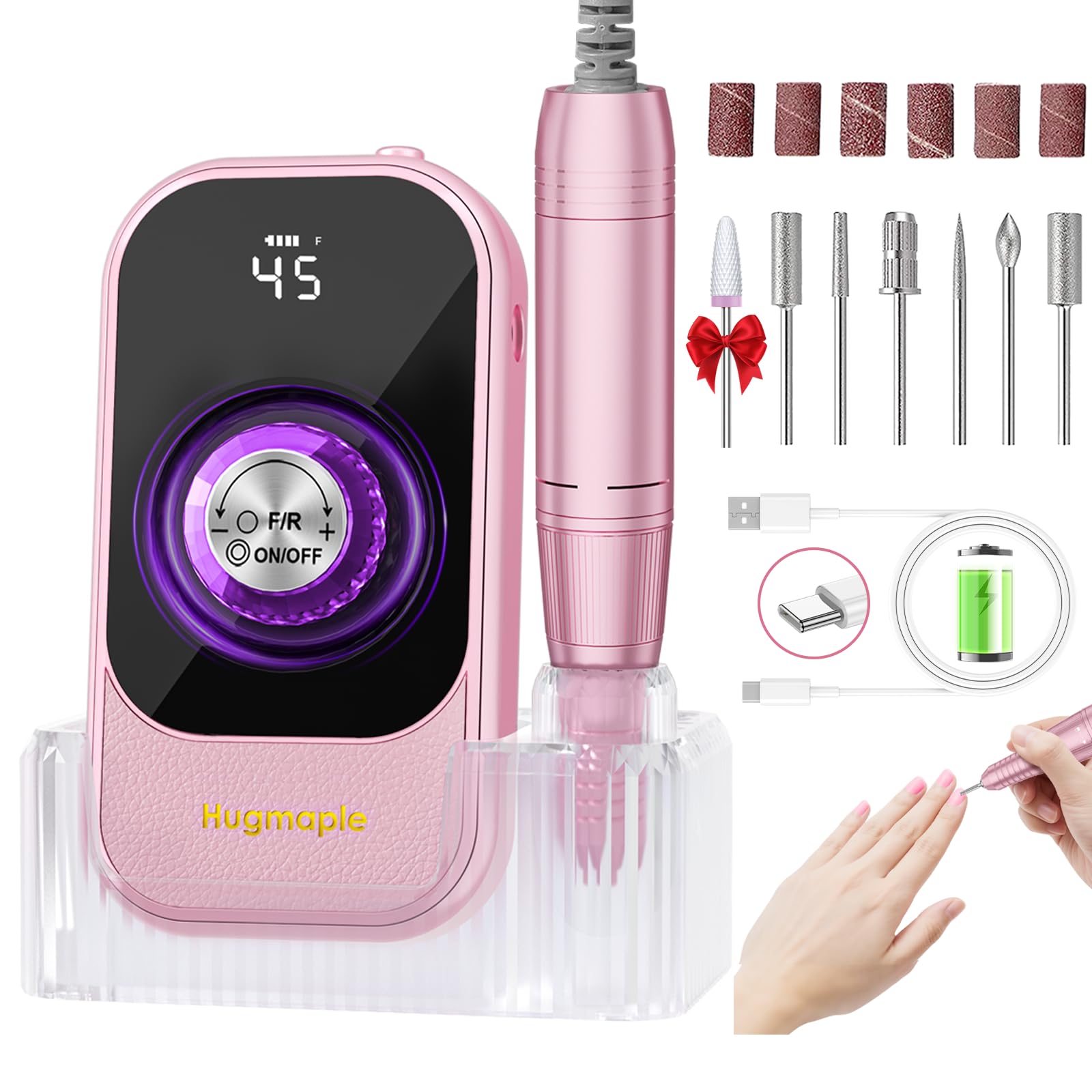 HUGMAPLE fresa eléctrica para uñas portátil de alto rendimiento