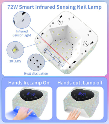 Lámpara UV HugMaple, pantalla grande y temporizadores fáciles para uñas