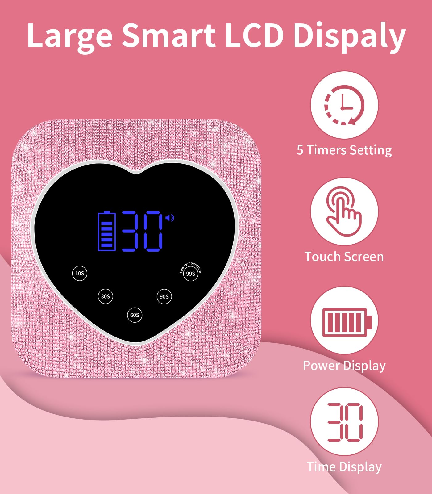 HUGMAPLE Lámpara UV para uñas con carga inalámbrica para mayor comodidad