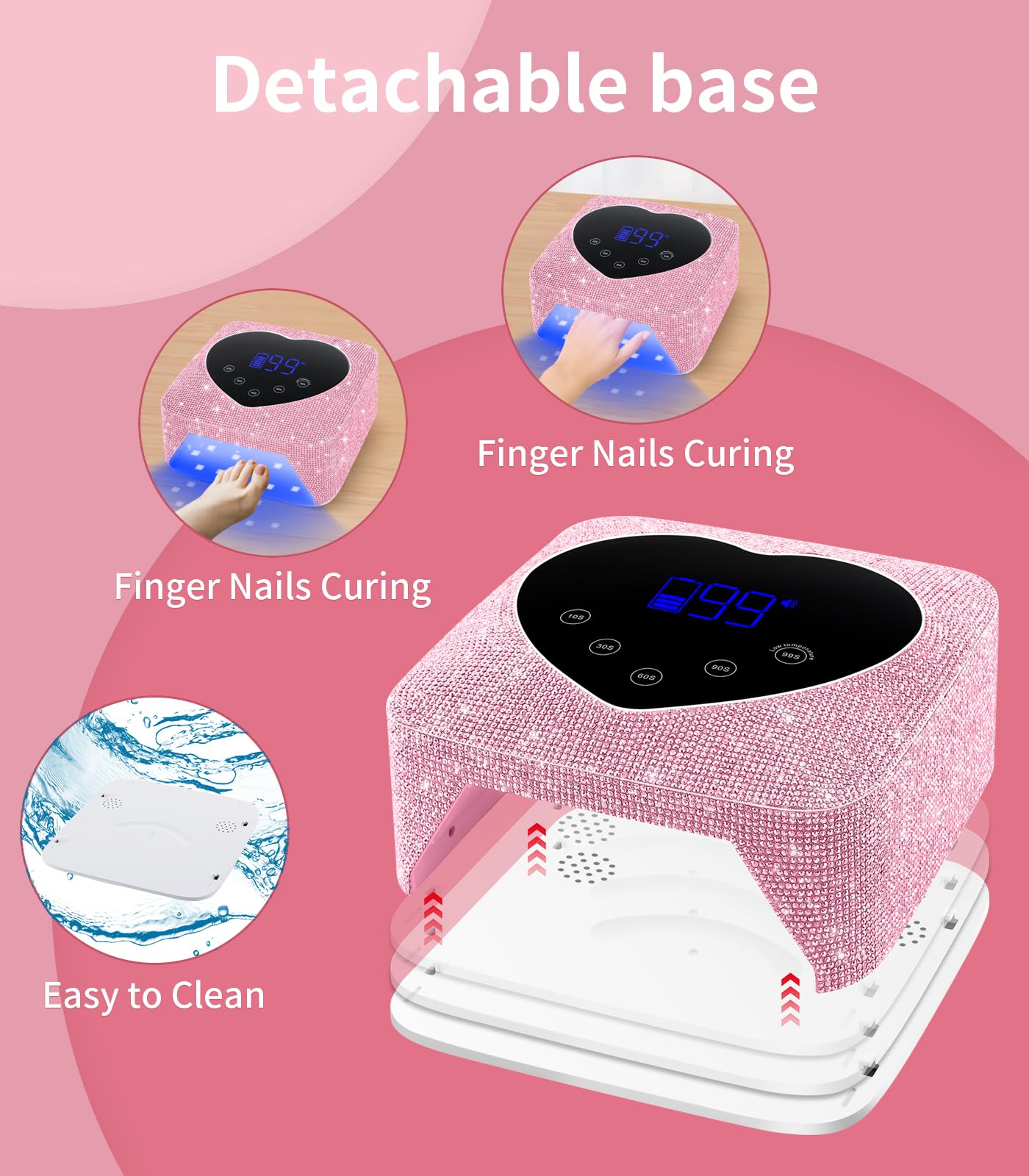 HUGMAPLE Lámpara UV para uñas cura todo gel en segundos