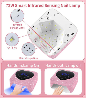 HUGMAPLE Lámpara UV para uñas con pantalla grande y temporizadores