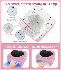 HUGMAPLE Lámpara UV para uñas con pantalla grande y temporizadores