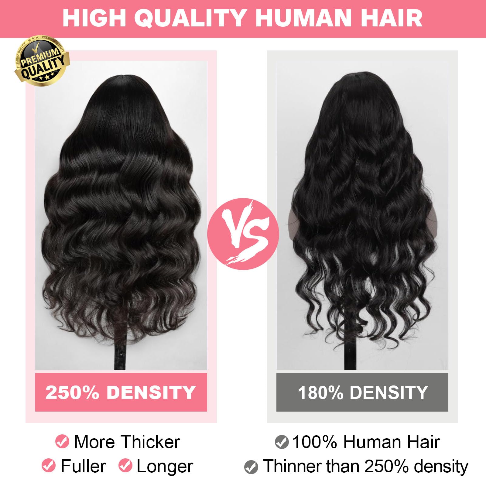 Hugsun virgin human hair body wave wig, 30 inch, ready to bleach or dye.