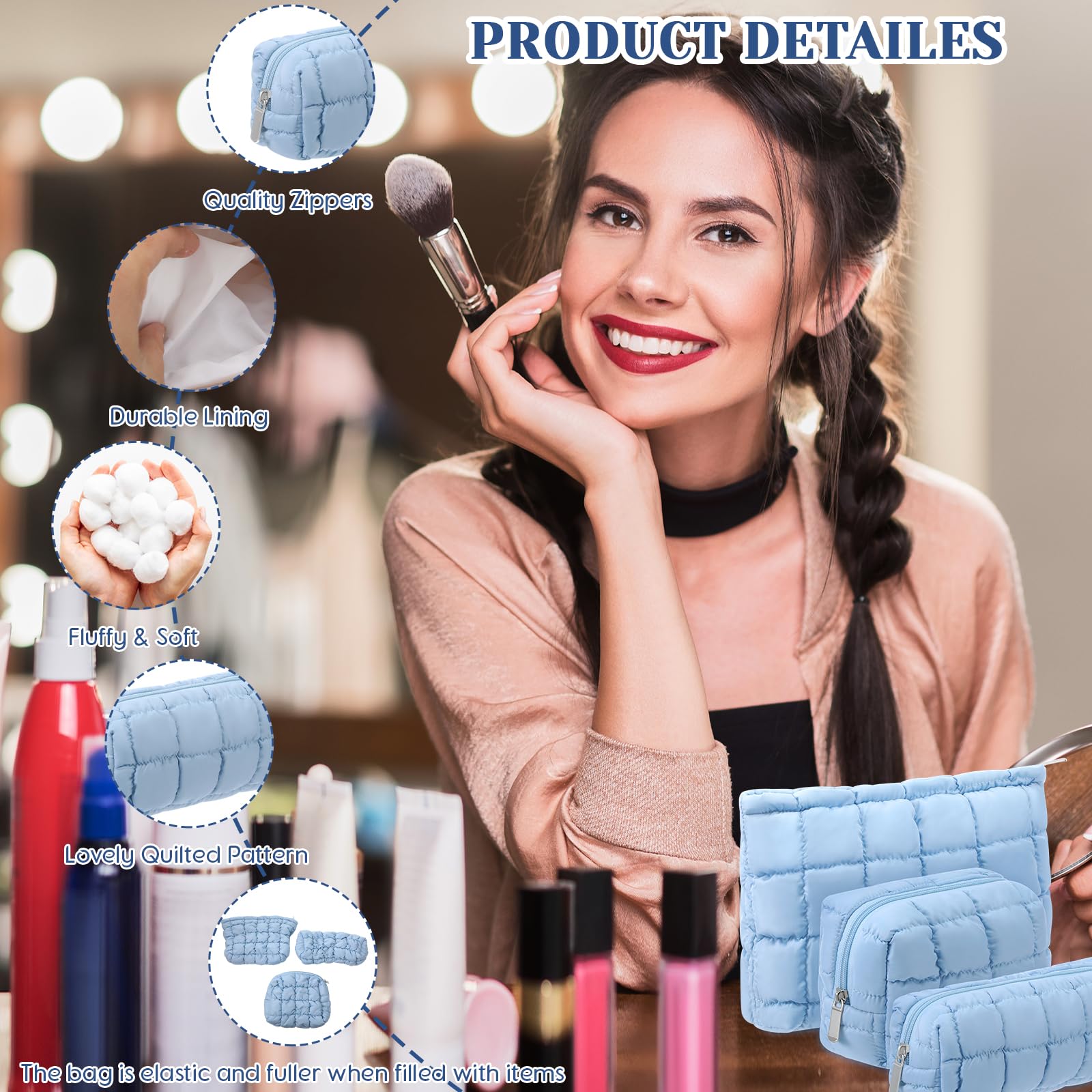 Cremallera duradera y forro suave Huhumy para protección.