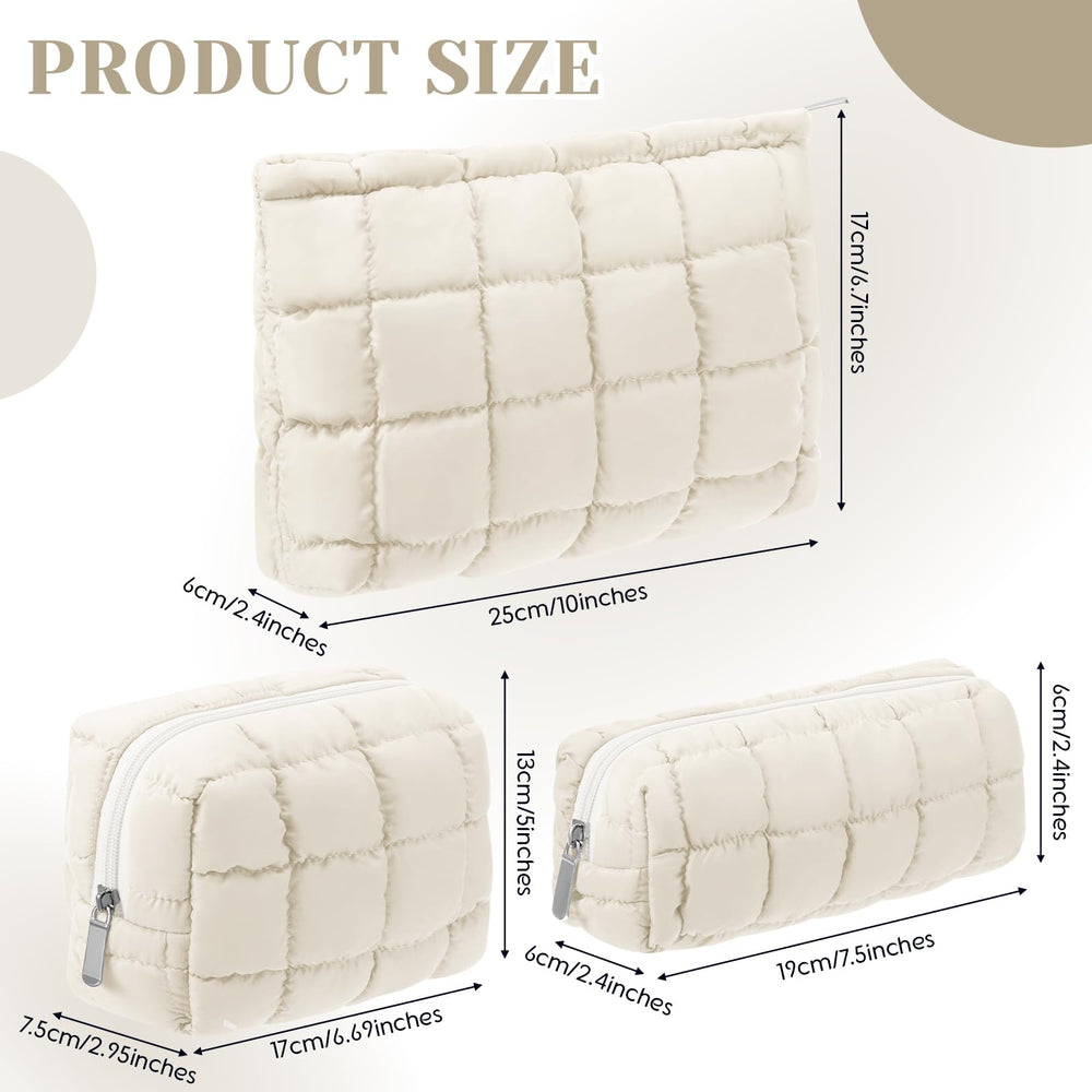 Bolsa mediana acolchada Huhumy con cremallera para maquillaje y accesorios.