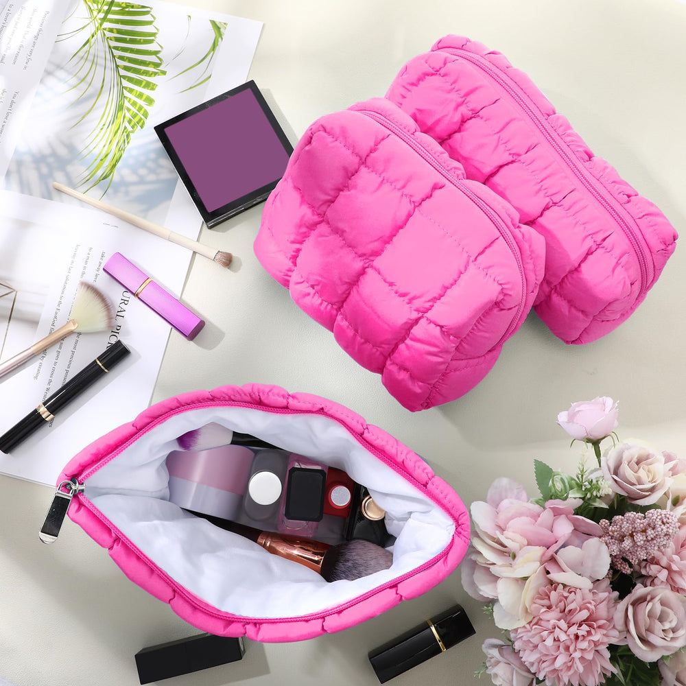 Huhumy bolsa viaje rosa acolchada, espacio para maquillaje y artículos personales