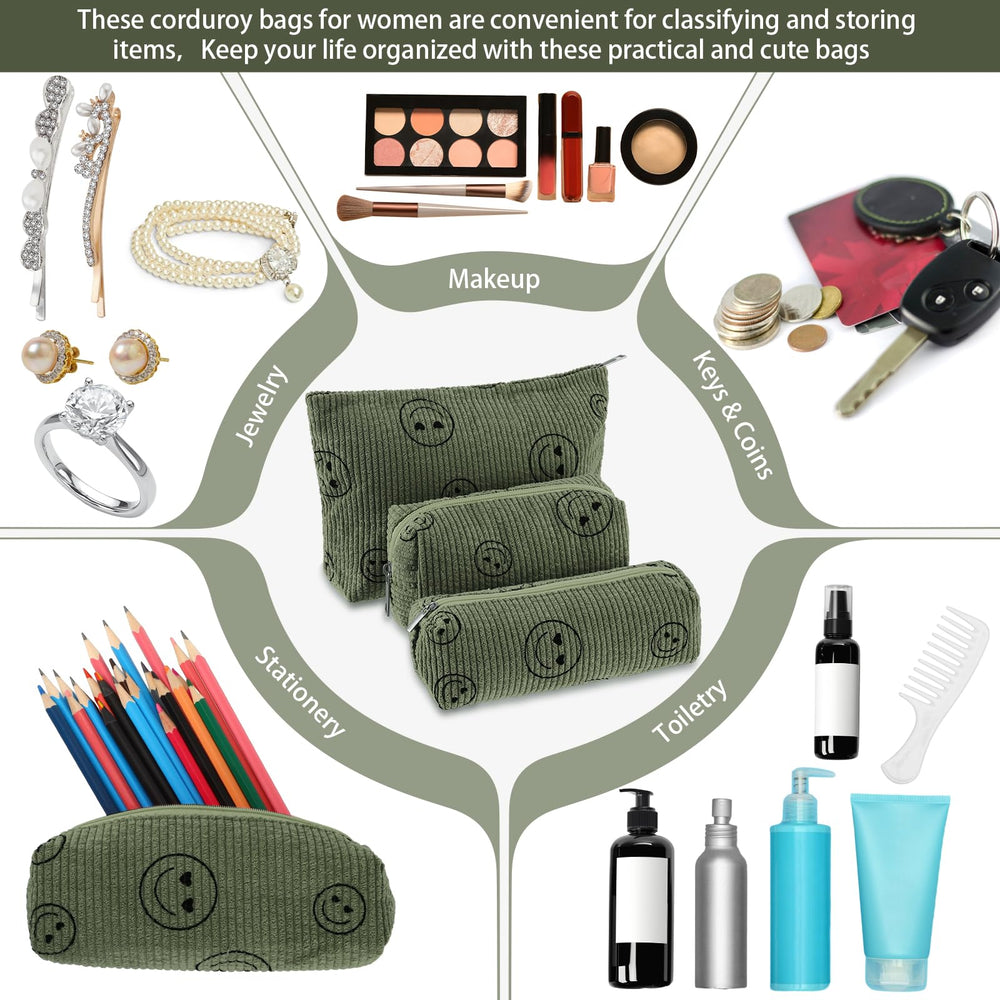 Bolsa Huhumy con corduroy y cremallera, duradera y fácil de limpiar.