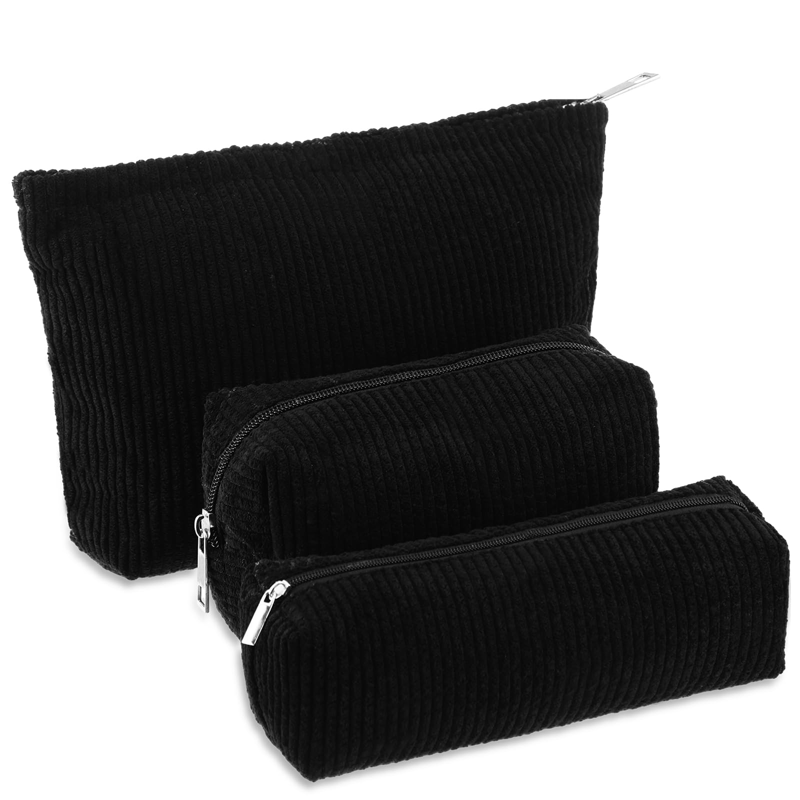 Conjunto Huhumy de neceseres corduroy, vista frontal para organización elegante.