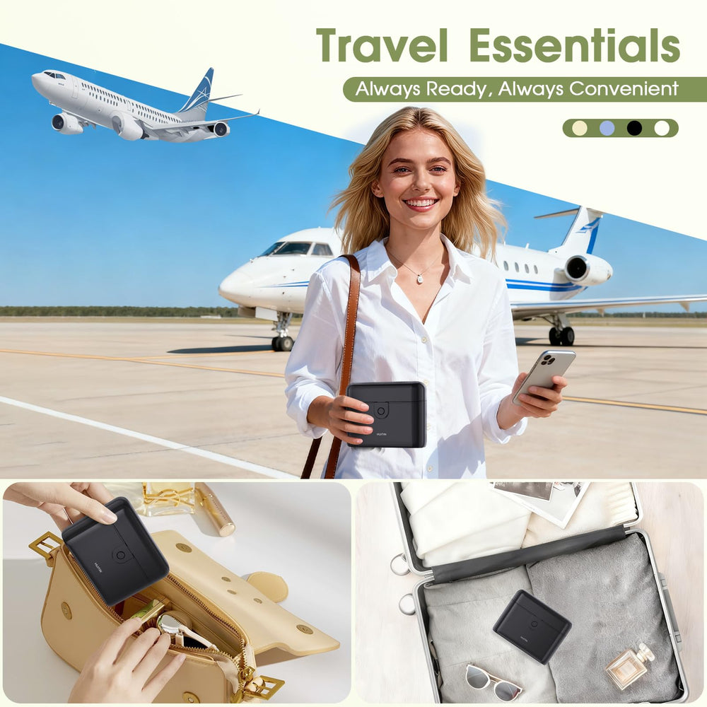 Acabado negro elegante HUITAI, perfecto para uso diario y viajes.