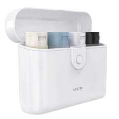 Botellas HUITAI de 2 oz con estuche; práctico para viajes y rellenos fáciles.