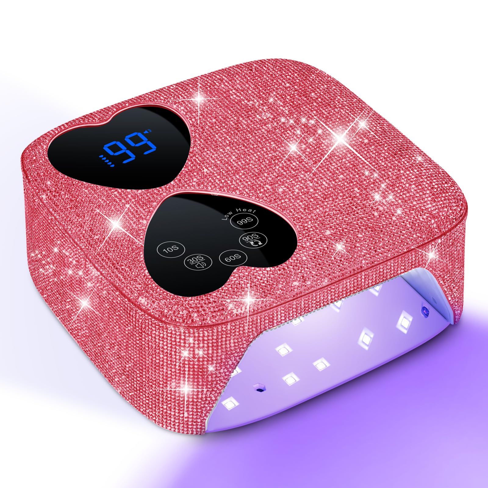 Lámpara UV de HUITINE para uñas sin cables con diamantes brillantes, ideal para manicura.