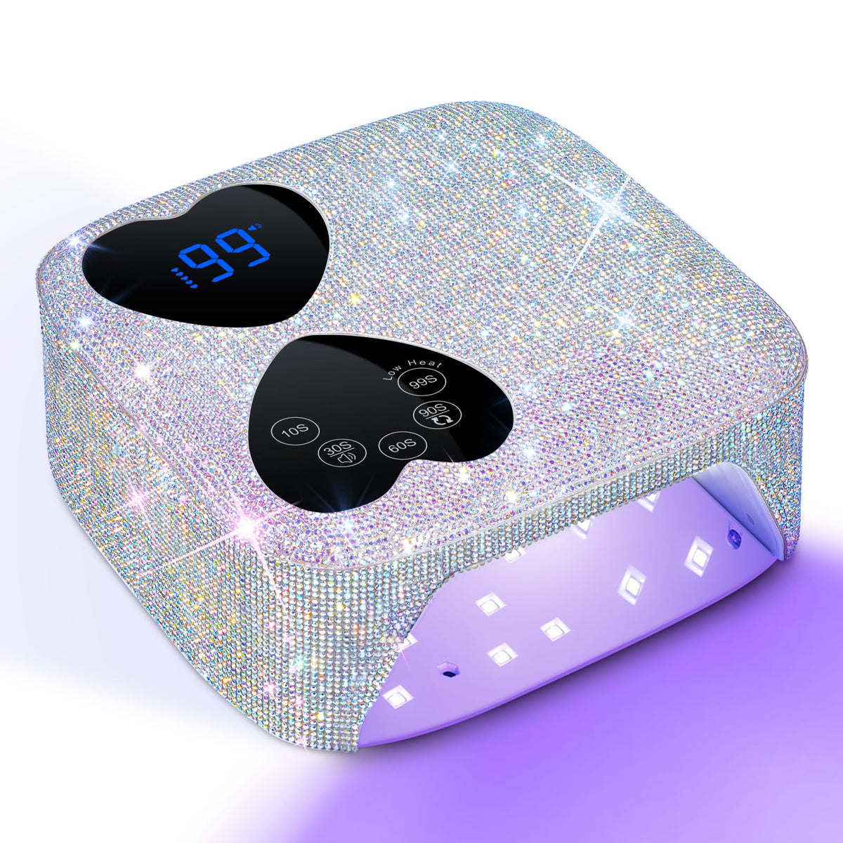 Lámpara UV LED HUITINE con diamantes brillantes para uñas, estilo deslumbrante
