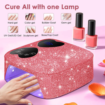 Apto para geles: base, color y capa superior con curado eficiente.