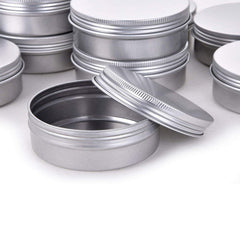 Hulless lata de aluminio 60 ml exterior plateado, diseño compacto para viaje.