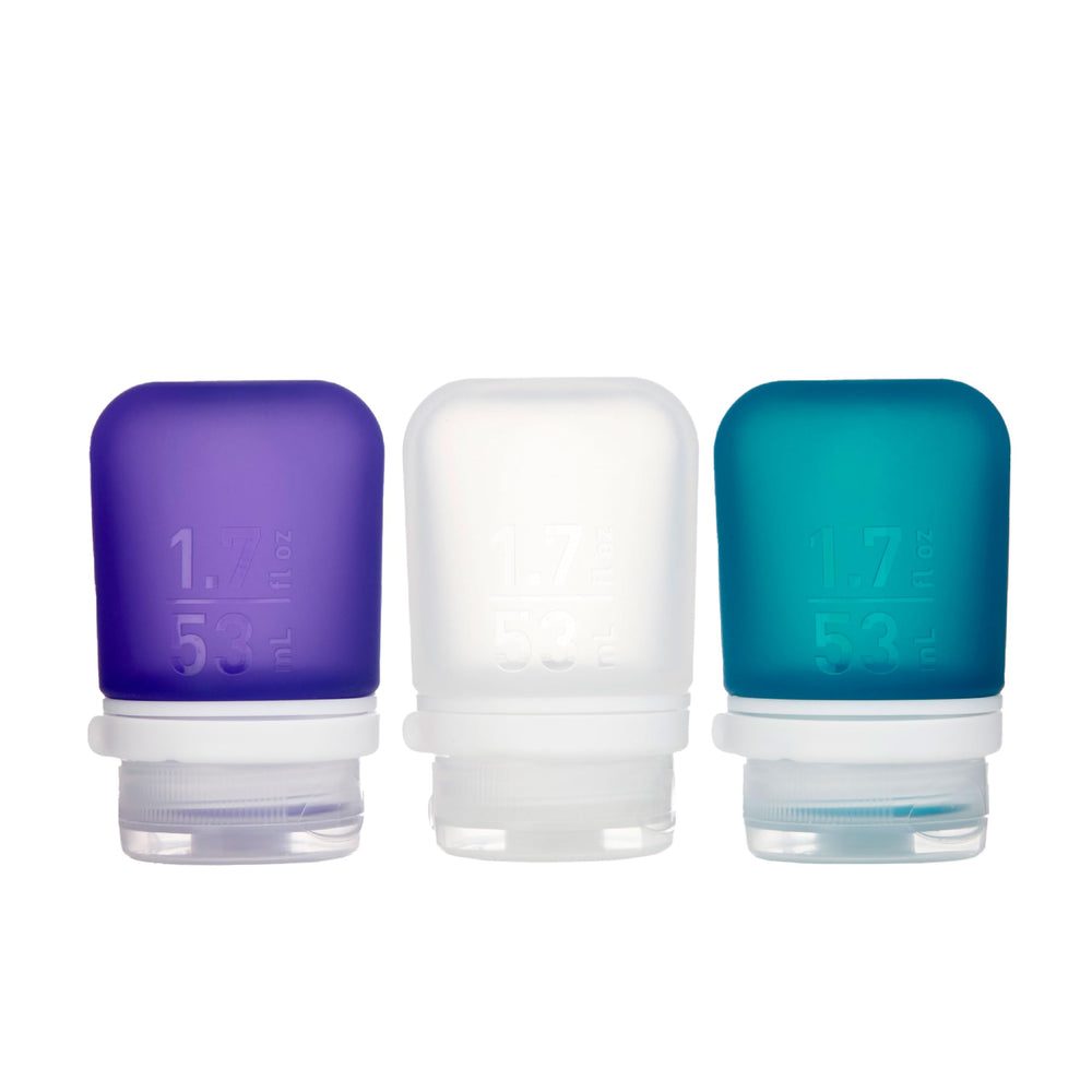 humangear GoToob+ botella de silicona transparente, apertura amplia para rellenar